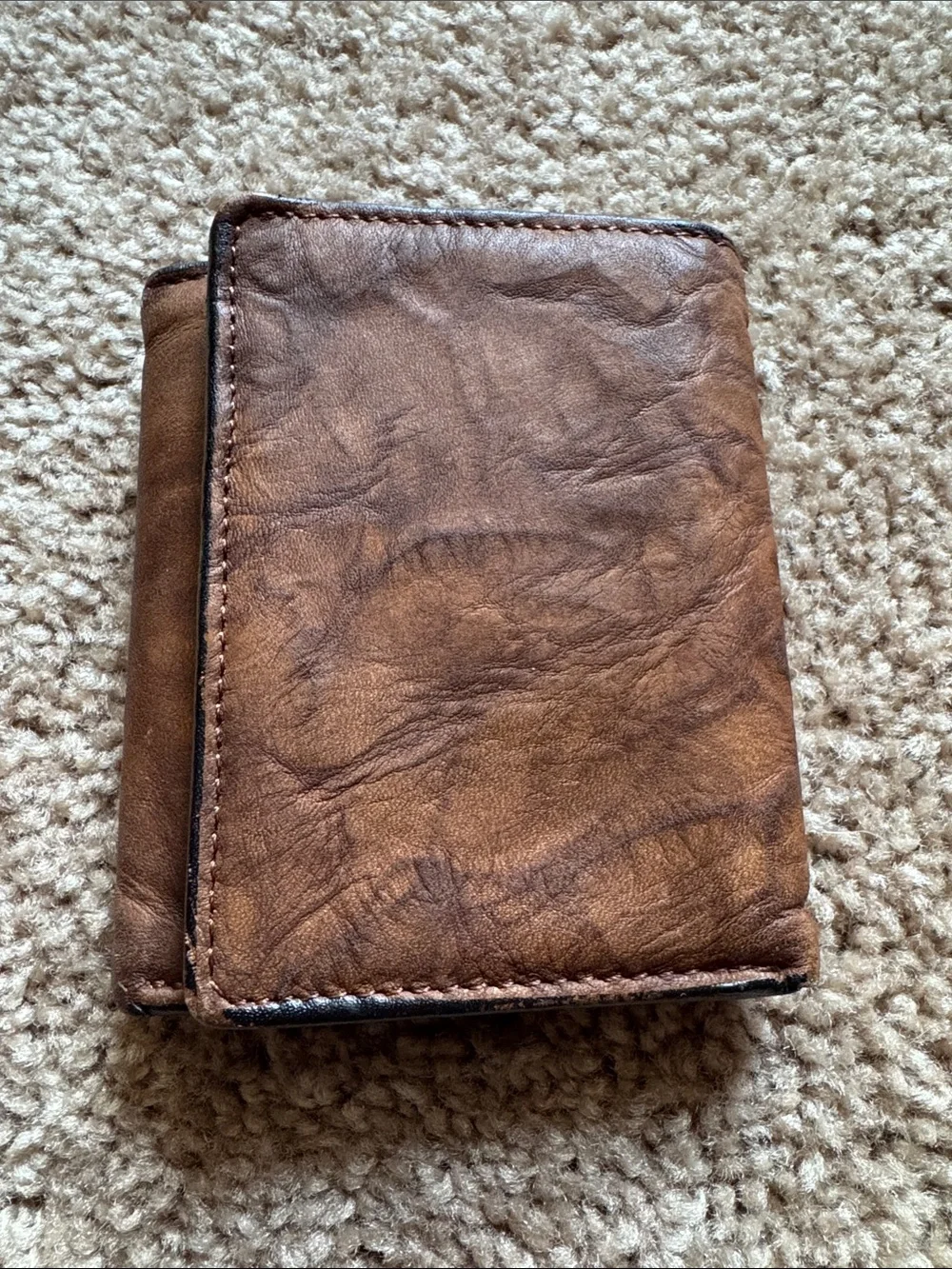 Classic Brown Leather Tri-Fold Wallet - Men's Accessory